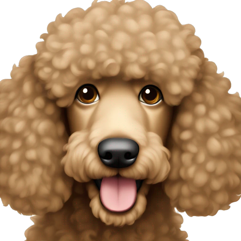 Fluffy, light brown colored standard poodle emoji