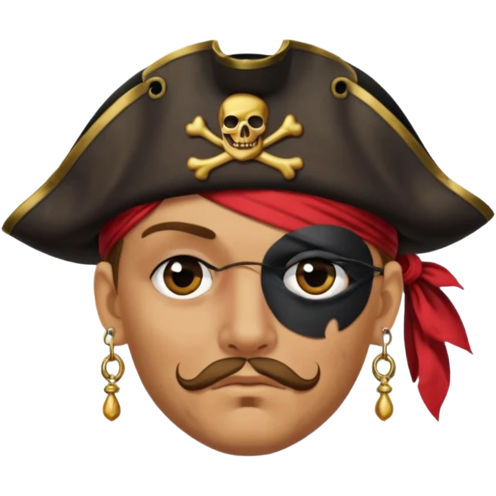Eye patch pirate with earring, one eye covered
 emoji