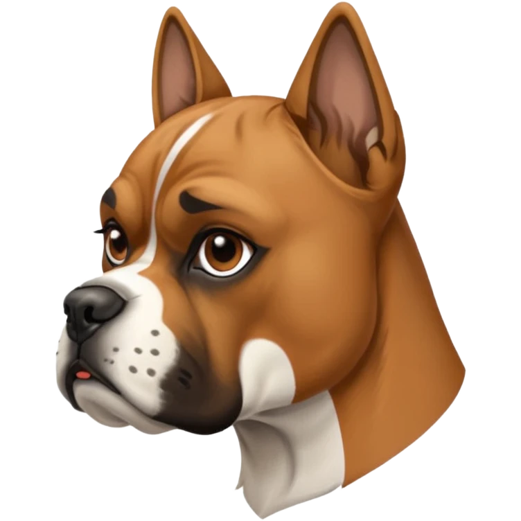 boxer dog face side profile emoji