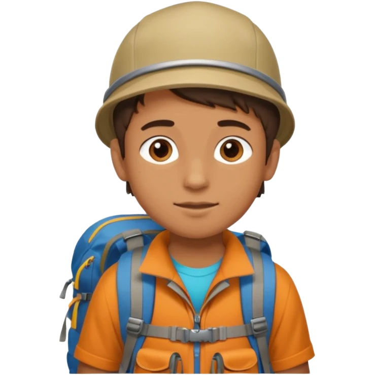 Boy + backpack,Mountain Campers. emoji
