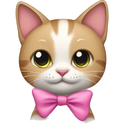 cat with a pink bow emoji