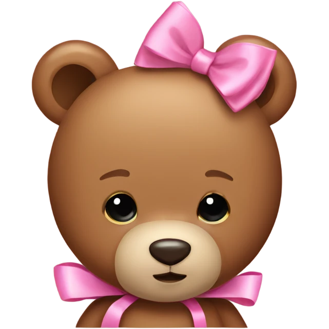 teddy bear with pink bow emoji