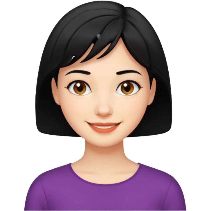 mujer pelo negro muy corto emoji