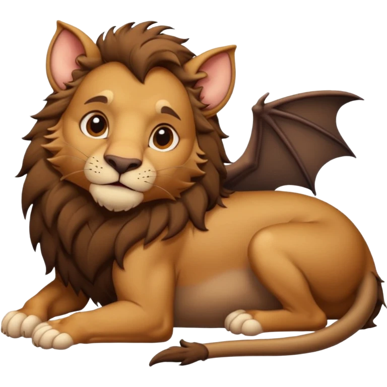 Bat chilling in lion’s stomach emoji