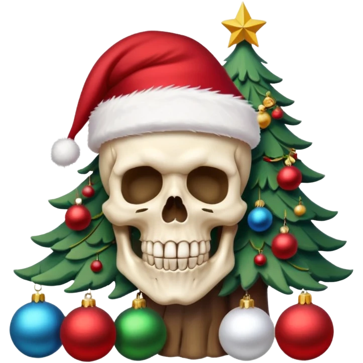 Skull ,Christmas tree emoji