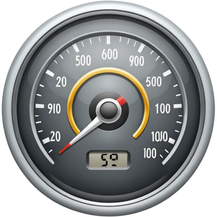 only top half of a simple design of a speedometer icon for website navigation emoji