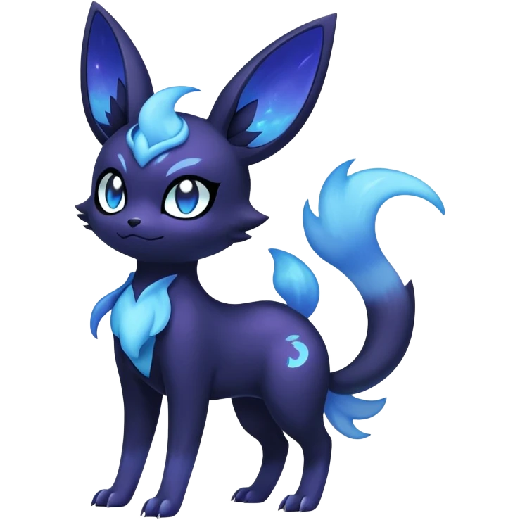 Nebulae Noibat-Meowstic-Umbreon-Fakémon-hybrid-creature (full body)  emoji