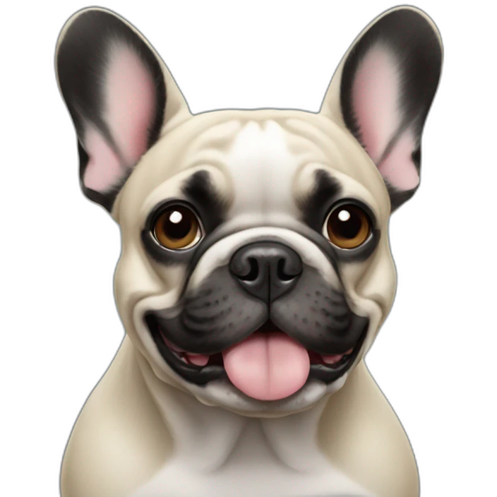 Dark faced French bulldog emoji