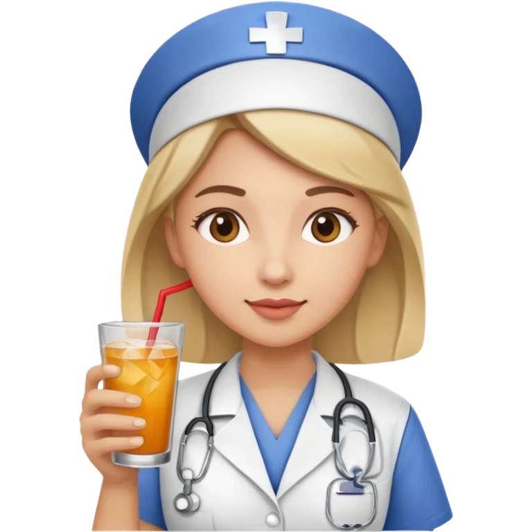 nurse holding drink emoji