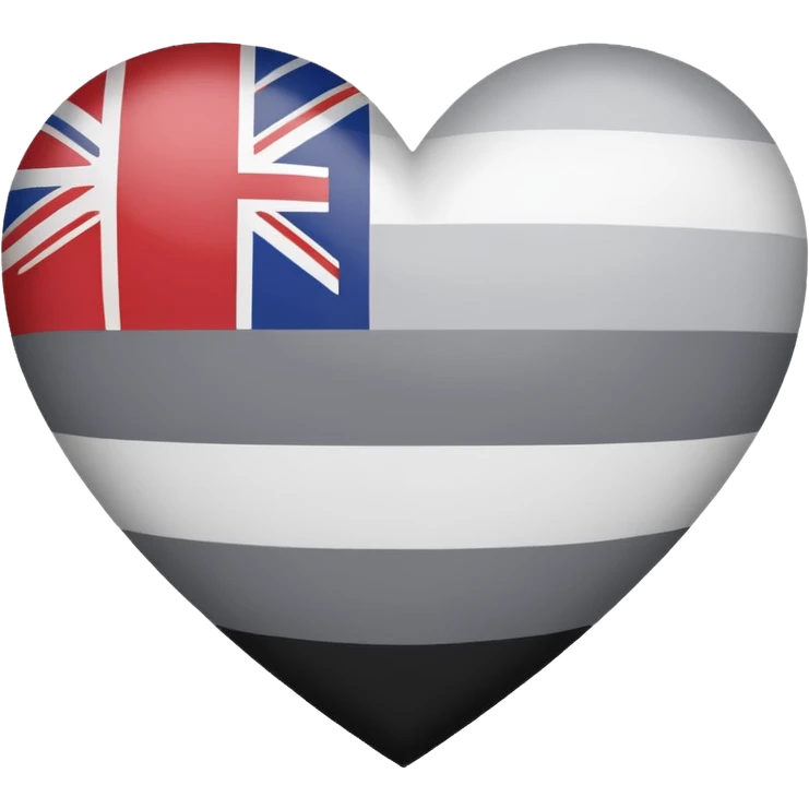 heart with graysexual pride flag colors emoji
