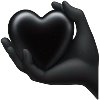hand holding a black heart emoji