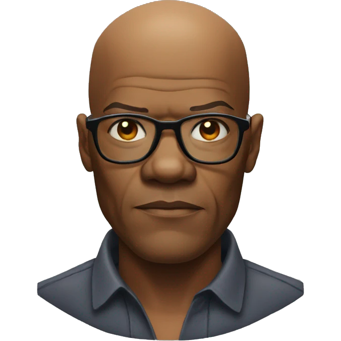 bald samuel l jackson serious wearing shirt emoji