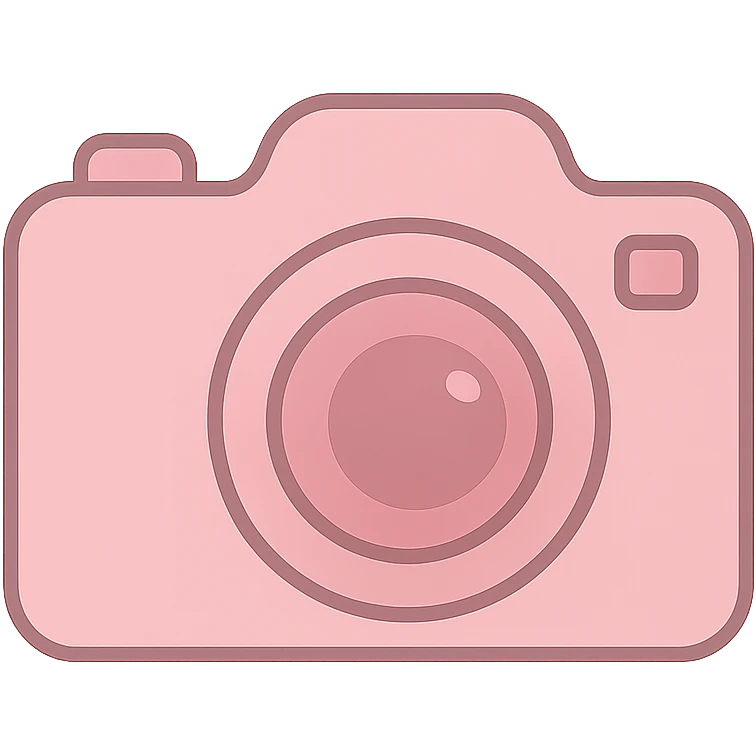 pink camera icon, cute and modern emoji
