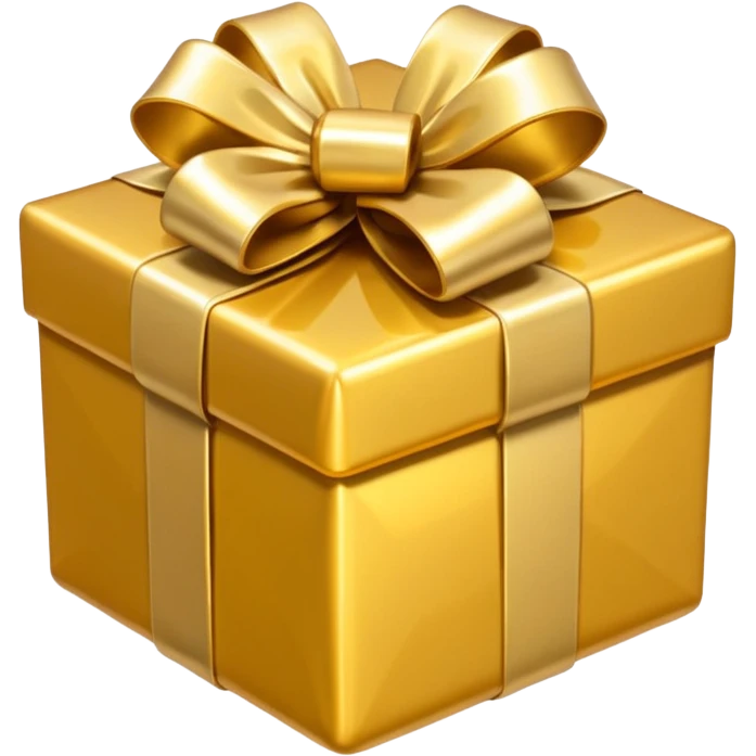 golden present with golden bow emoji