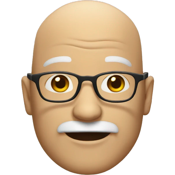 Old bald man with a goatee and glasses emoji