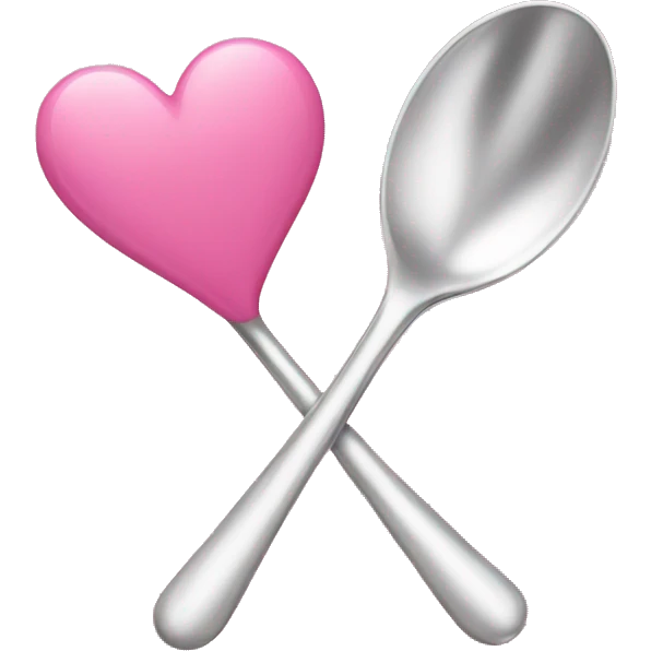 Pink heart spoon emoji