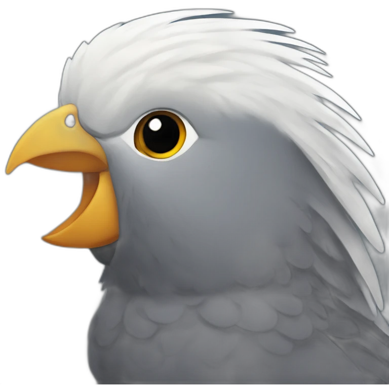 dark grey cockatiel emoji
