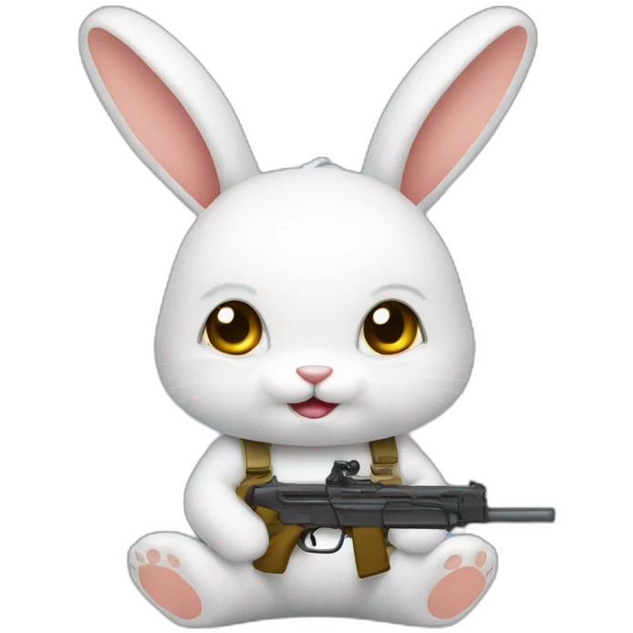Lapin avec un fusils emoji