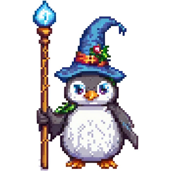 A penguin wizard emoji