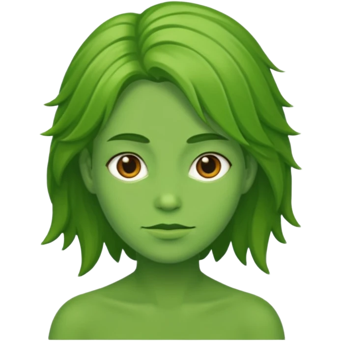 ios style green guy with layered hair emoji