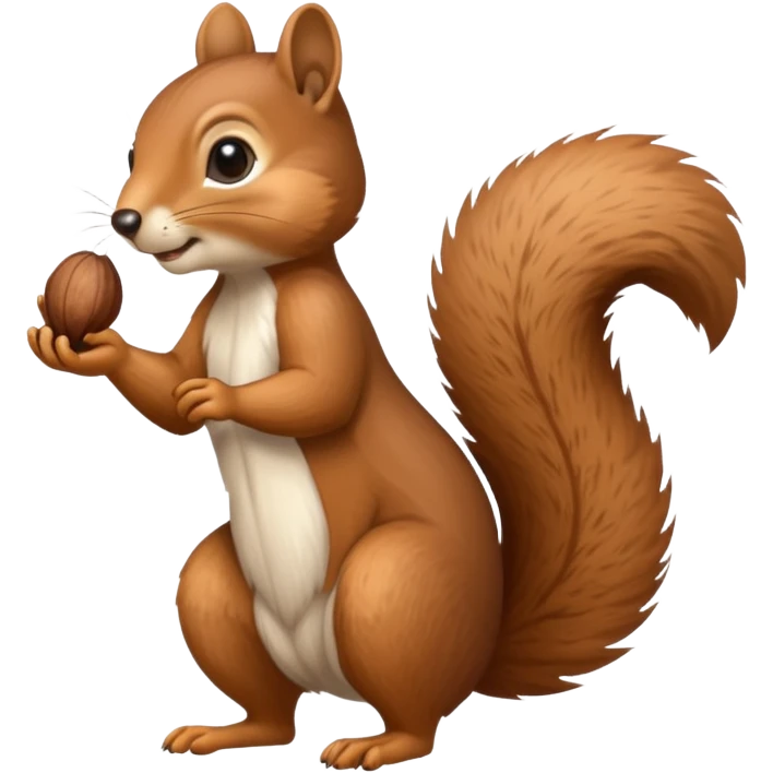 Thin and tall squirrel with nut emoji