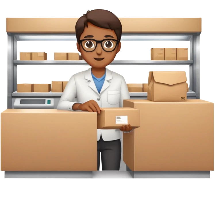person picking up a package or order at a counter emoji