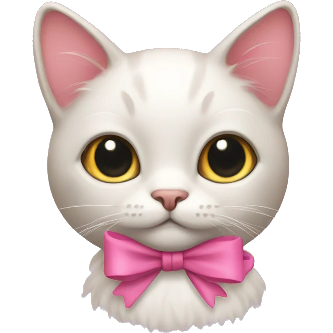 Cat with a pink bow  emoji