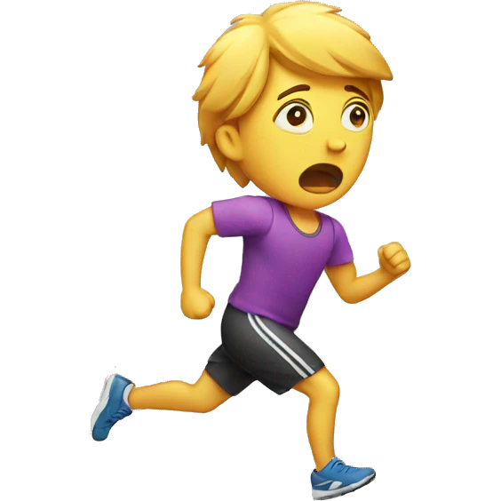 crying running person emoji