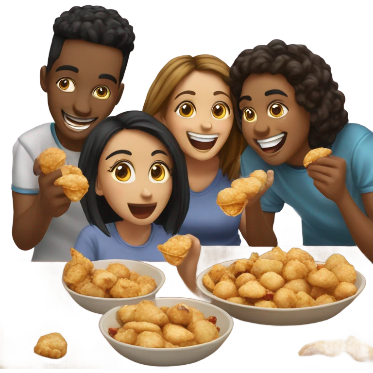 friends eating gol gappay emoji