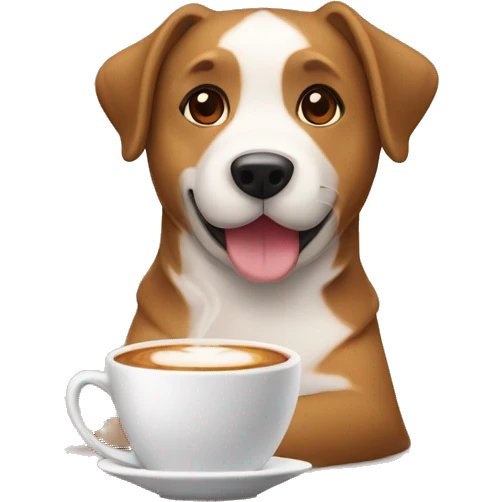 Perro tomando café  emoji