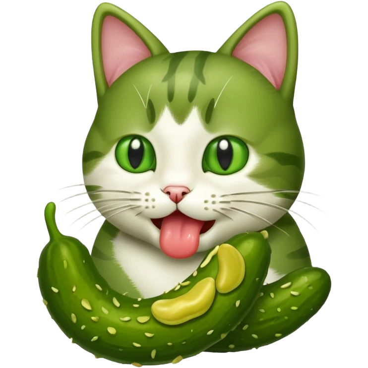 Cat eating pickle emoji