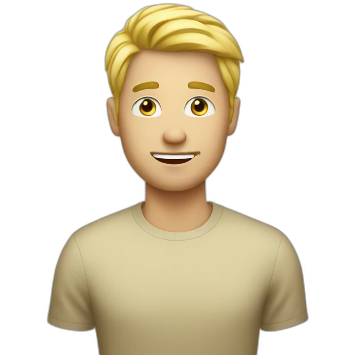 Blonde guy with a question sign on there emoji