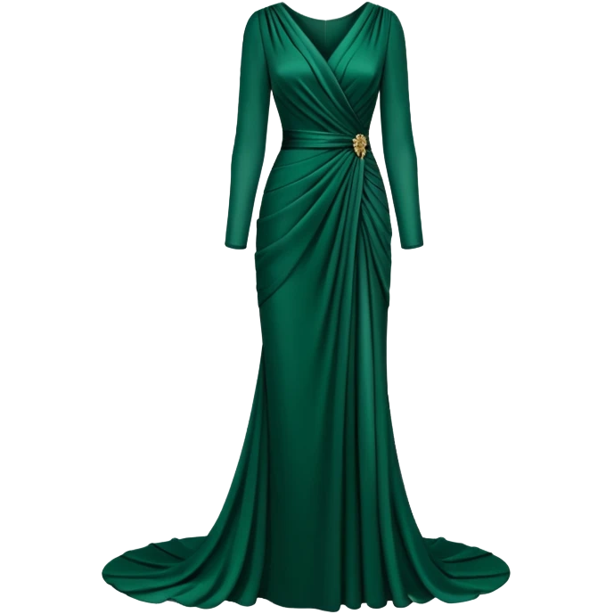 Claude Montana dark green evening dress emoji