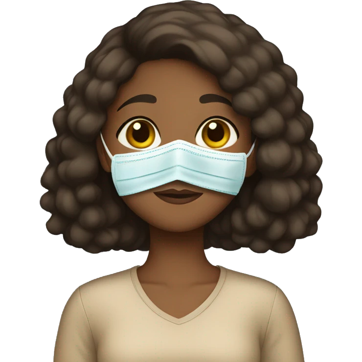 a brown girl wearing a face mask  emoji