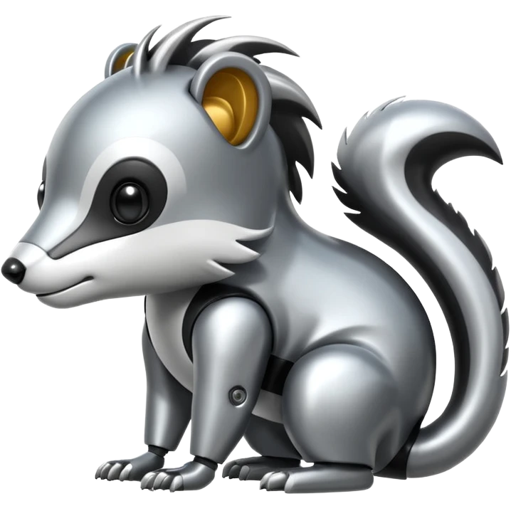 robo skunk with bacteria android emoji emoji
