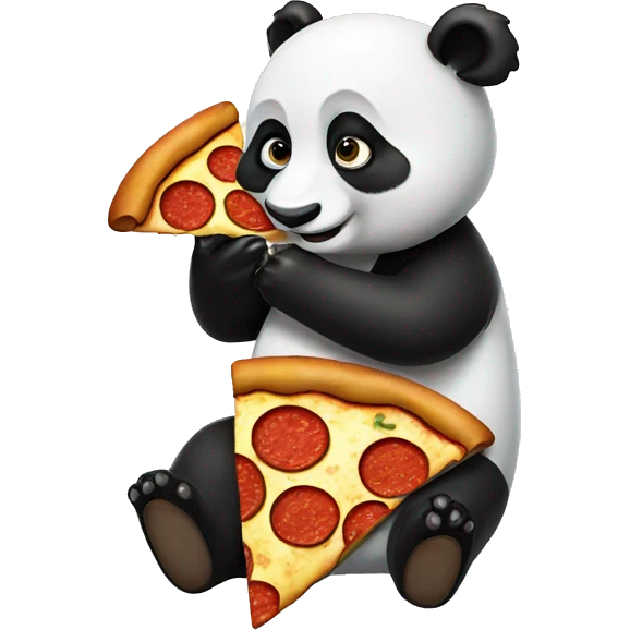 Panda eating pizza emoji