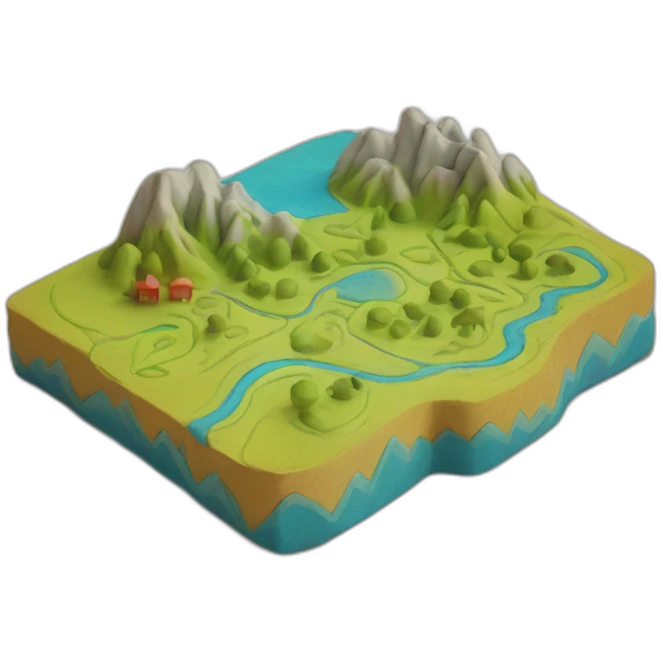 plasticine retro map emoji