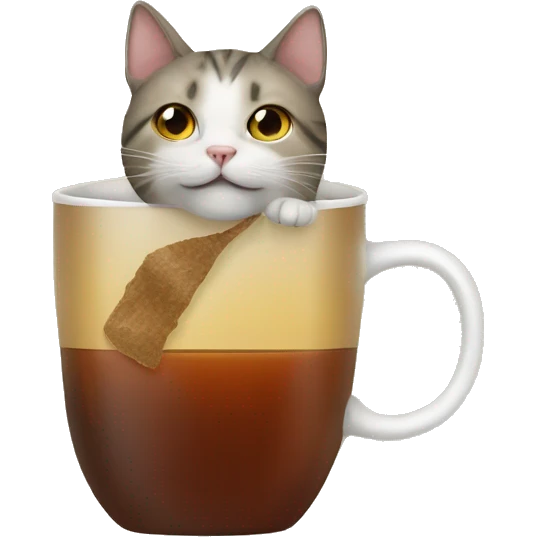Cat with tea bag emoji