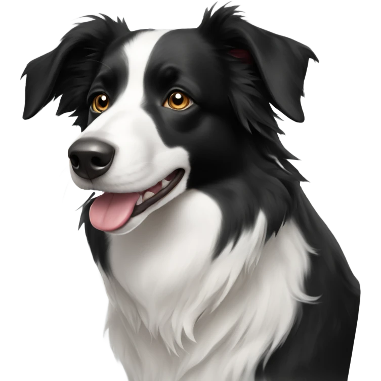 Black and white Border collie emoji