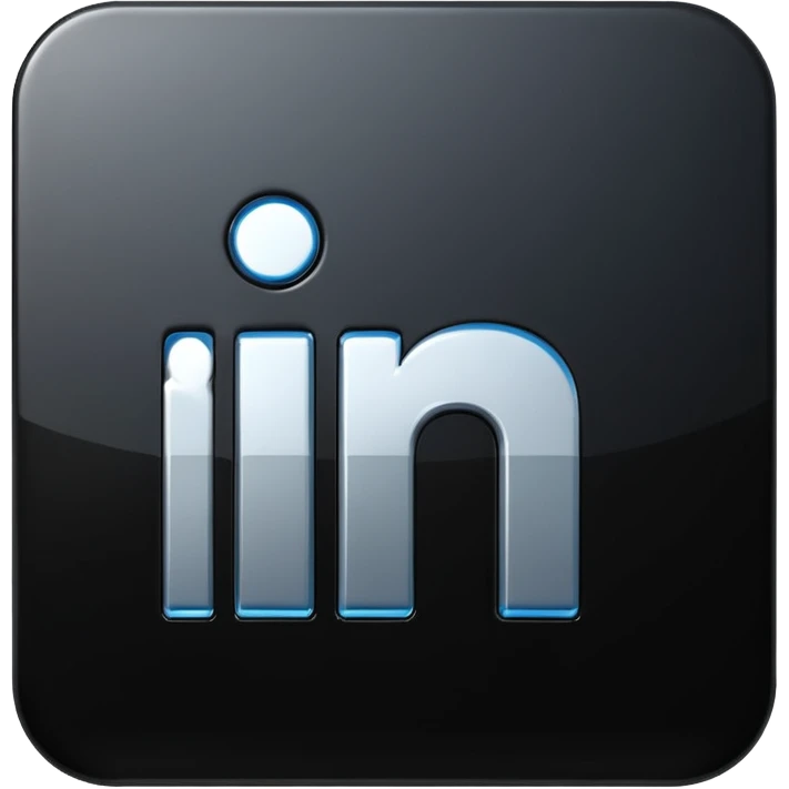 3d Linkedin logo in black emoji