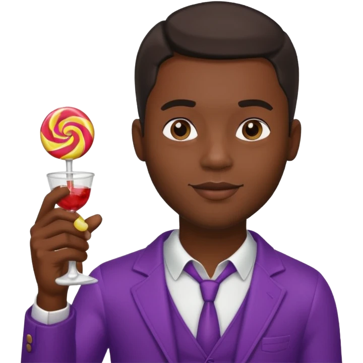 Sexy black man hold a bottle and a lollipop emoji