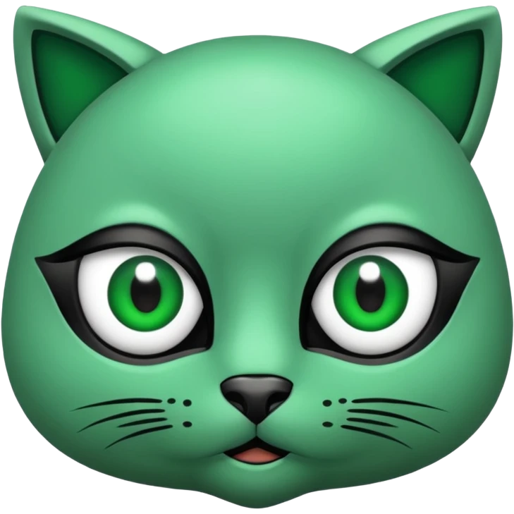 Gata con ojos verdes y negro emoji