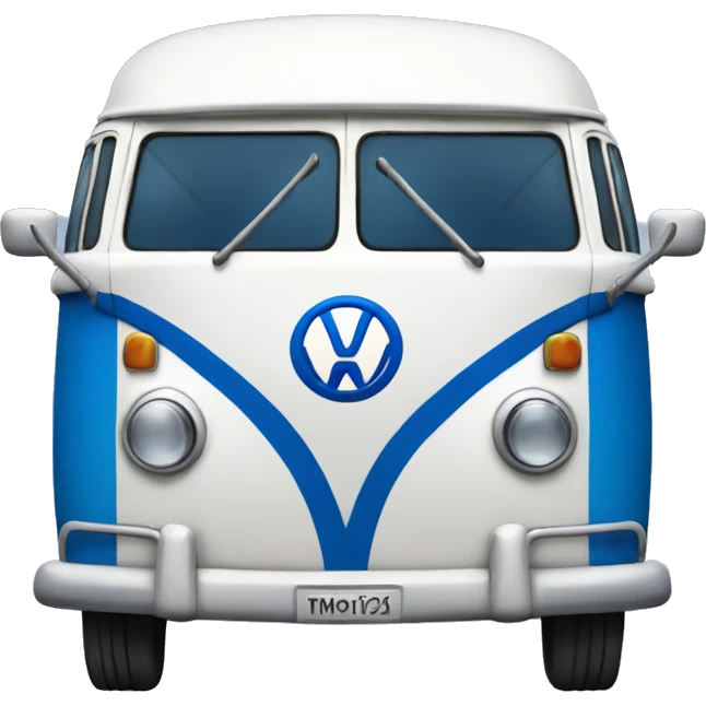 A blue and white vw bus emoji