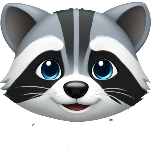 Cute blue raccoon LOL emoji