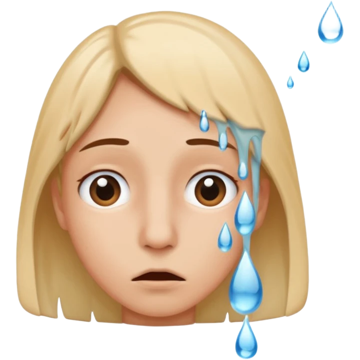 Nervous with water falling out of nose emoji