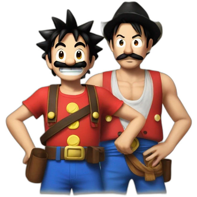 Mario and luffy emoji
