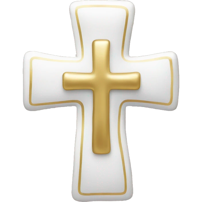 white cross with gold outline emoji