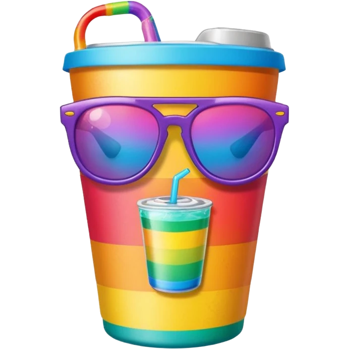 drink holders with sunglasses tattoto gay emoji