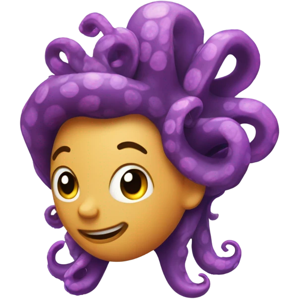 Octopus has trendy hair emoji