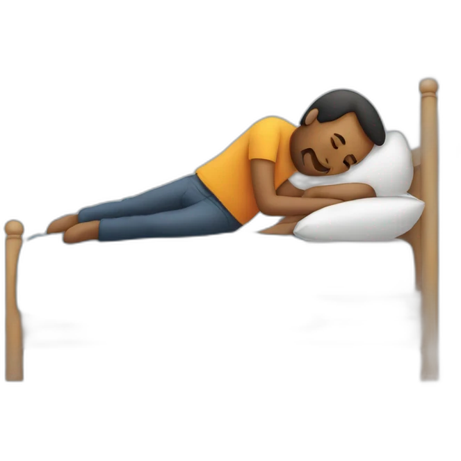 a man sleeping in a bed with anothe man emoji